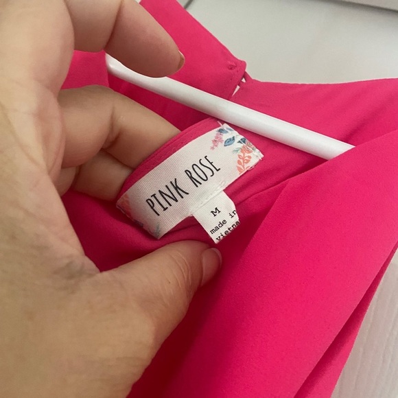 Pink rose hot pink mini dress - Picture 2 of 7